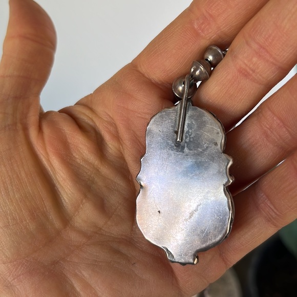 Navajo shadowbox Native American turquoise unmarked sterling artisan crafted - Picture 3 of 4